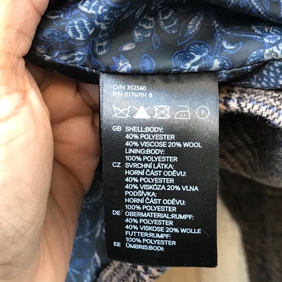 H&M LOGG plaid wool blend blazer w/elbow patches - Picture 11 of 11